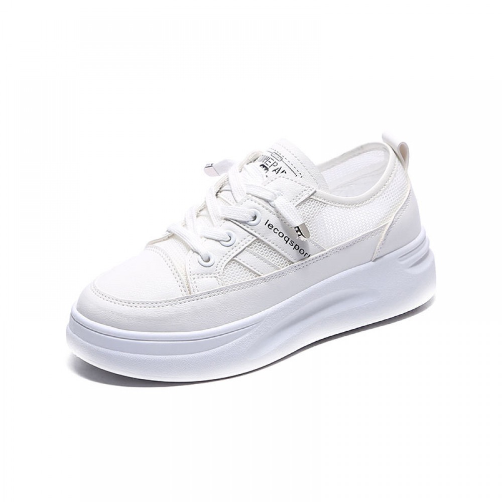 White Women Spring New Thick-Soled Increased Board Platform Shoes
